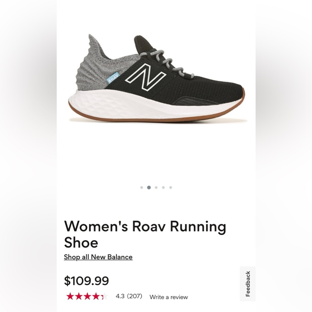 New Balance Women's Black and White Roav Shoes